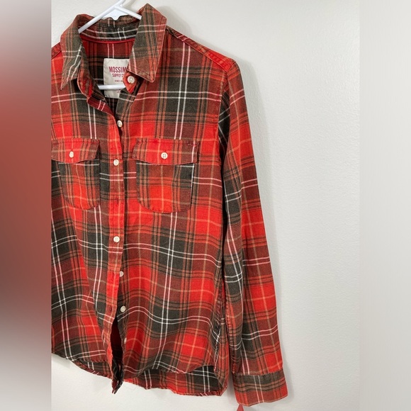 Mossimo Supply Co Women's Flannel Red Plaid Button-Up Shirt Cotton Size SP - Picture 3 of 12